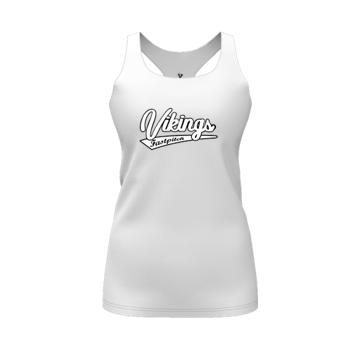[FT0TRBWH-FYS-LOGO1] Decker Racerback Tank Top (Female Youth S, White, Logo 1)