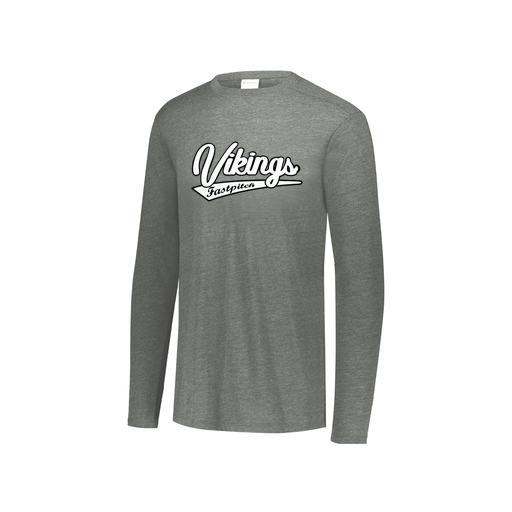[FTLCUBGY-YS-LOGO1] Decker Youth Tri-Blend T-Shirt - Long Sleeve (Youth S, Gray, Logo 1)
