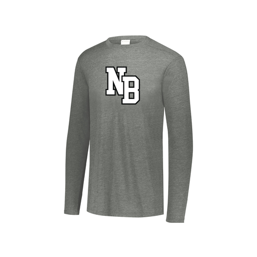 [FTLCUBGY-YS-LOGO3] Decker Youth Tri-Blend T-Shirt - Long Sleeve (Youth S, Gray, Logo 3)