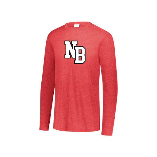 [FTLCUBRD-YS-LOGO3] Decker Youth Tri-Blend T-Shirt - Long Sleeve (Youth S, Red, Logo 3)